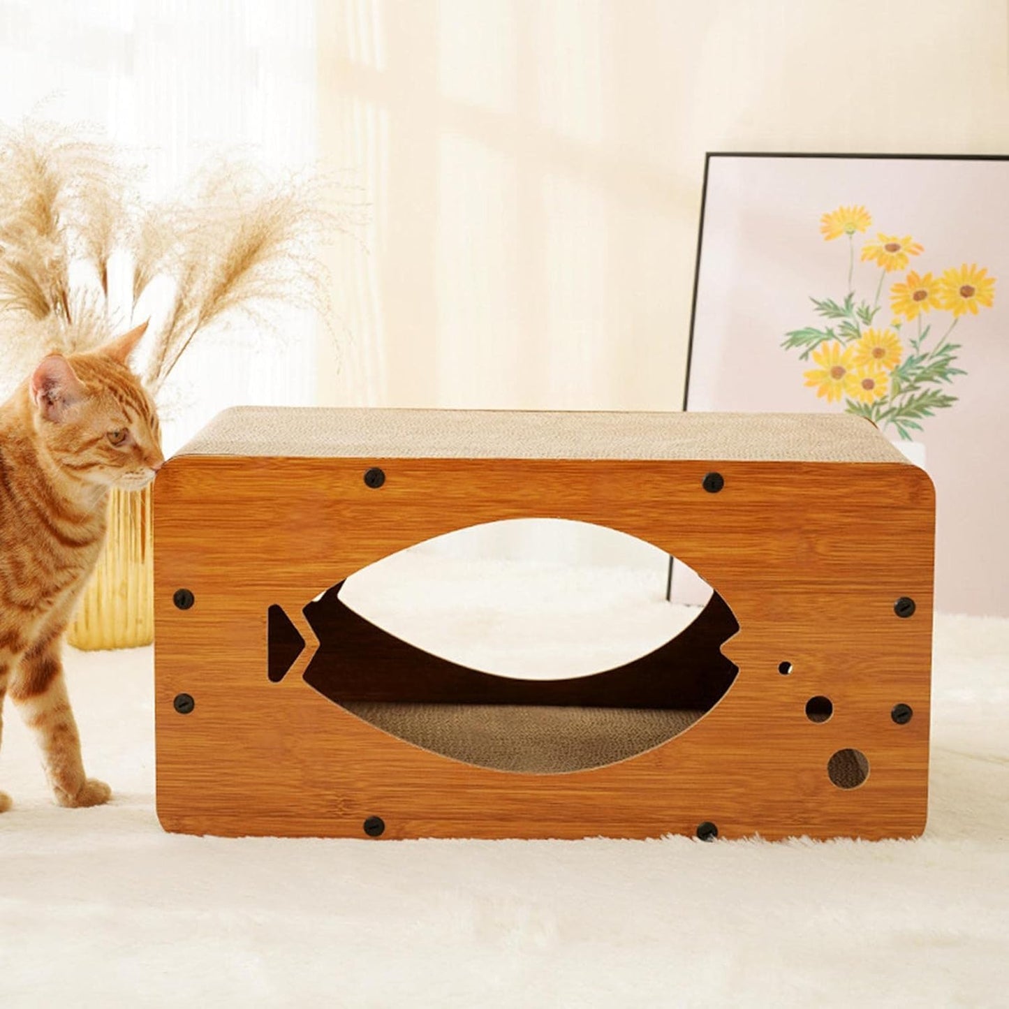 Cardboard cat Scratch & Sleep House 55*29*28cm