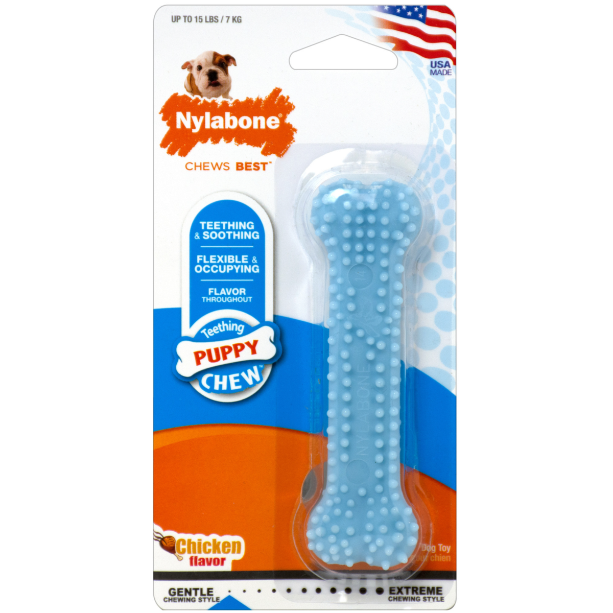 NYLABONE TEETHING PUPPY DENTAL CHEW CHICKEN FLAVOR BONE TOY