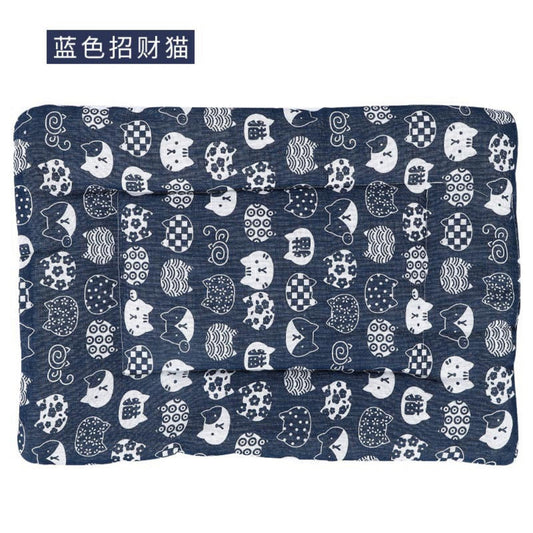 Blue Cat Print Pet Mat 50×70cm