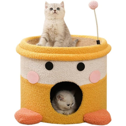 Happy Cat Hideaway & Toy yellow 43*32.5cm