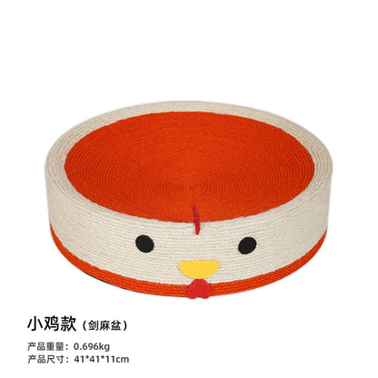 Round Chicken-Themed Cat Scratcher 41*41*11cm
