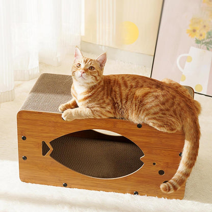 Cardboard  cat Scratch & Sleep House 55*29*28cm